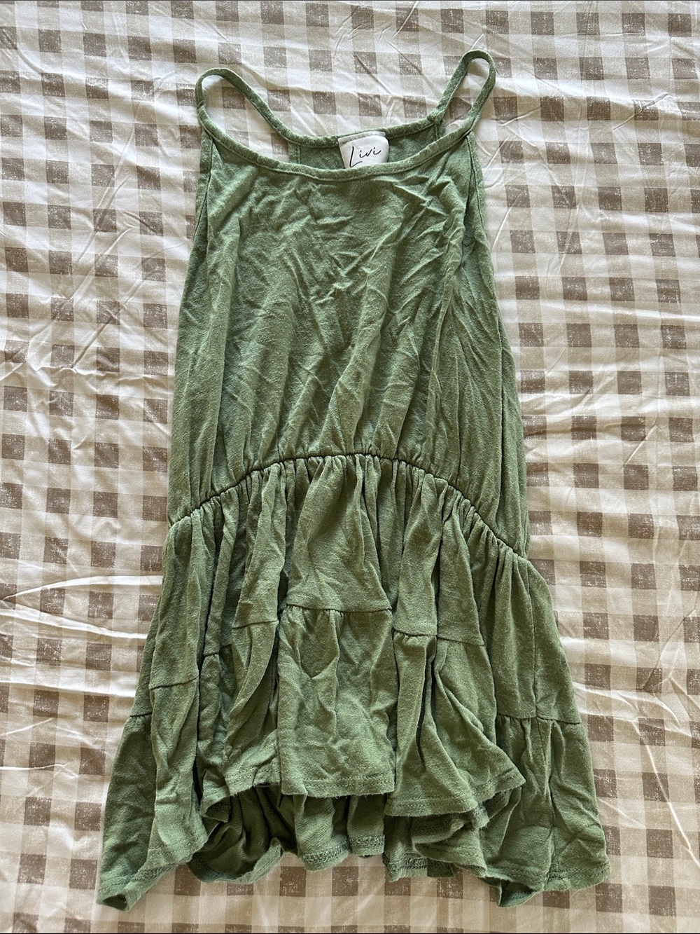 Olivia Rae Olive Green Ruffle Tank Top
